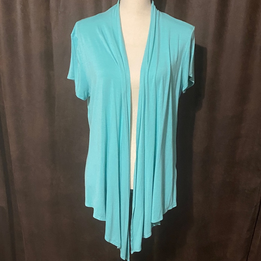 Aqua Open Front Cardigan